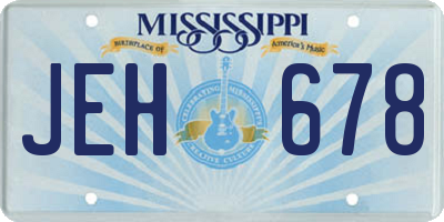 MS license plate JEH678