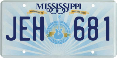 MS license plate JEH681