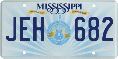 MS license plate JEH682