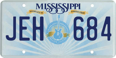 MS license plate JEH684