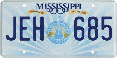 MS license plate JEH685