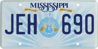 MS license plate JEH690
