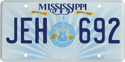MS license plate JEH692