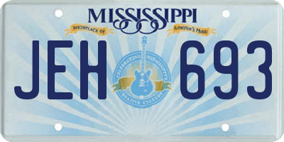 MS license plate JEH693
