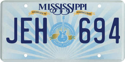 MS license plate JEH694