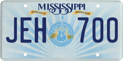 MS license plate JEH700