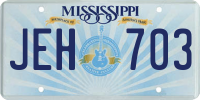 MS license plate JEH703