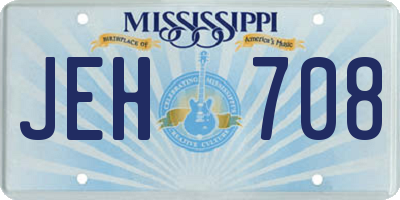 MS license plate JEH708
