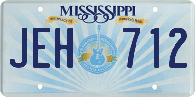 MS license plate JEH712