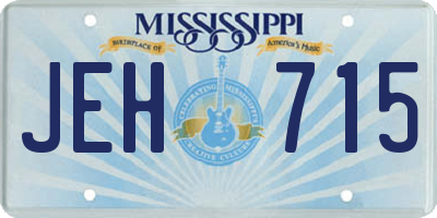 MS license plate JEH715