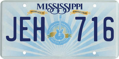 MS license plate JEH716