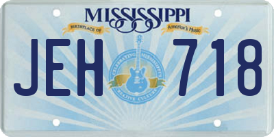 MS license plate JEH718