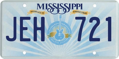 MS license plate JEH721