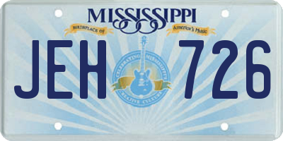 MS license plate JEH726
