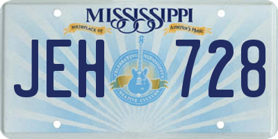 MS license plate JEH728