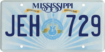 MS license plate JEH729