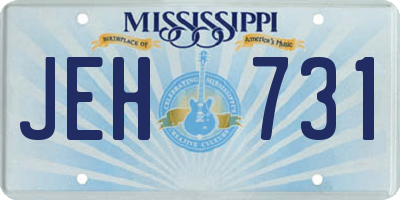MS license plate JEH731