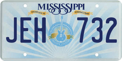 MS license plate JEH732