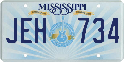 MS license plate JEH734