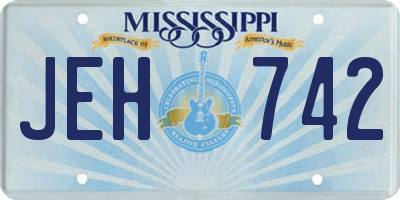 MS license plate JEH742