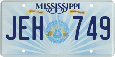 MS license plate JEH749