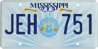 MS license plate JEH751