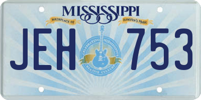 MS license plate JEH753