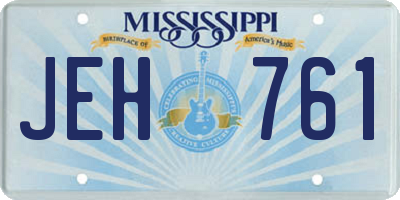MS license plate JEH761