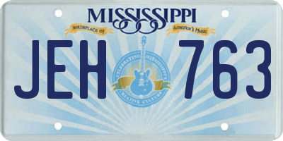 MS license plate JEH763