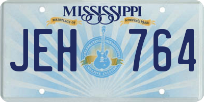 MS license plate JEH764