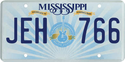 MS license plate JEH766