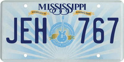 MS license plate JEH767