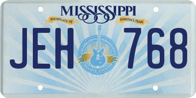MS license plate JEH768