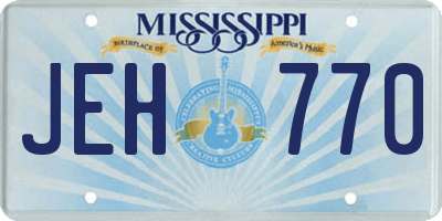 MS license plate JEH770