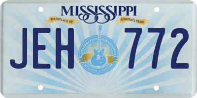 MS license plate JEH772