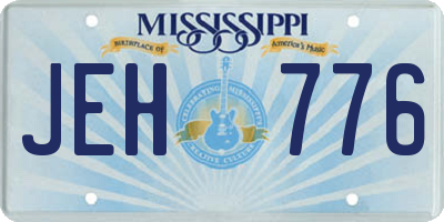 MS license plate JEH776