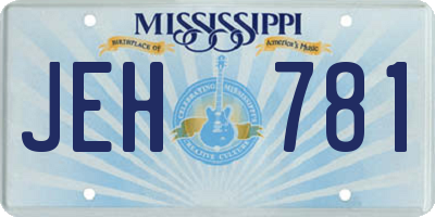 MS license plate JEH781