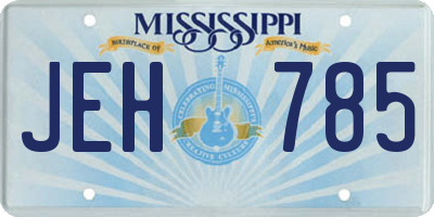 MS license plate JEH785