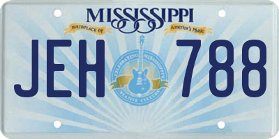 MS license plate JEH788