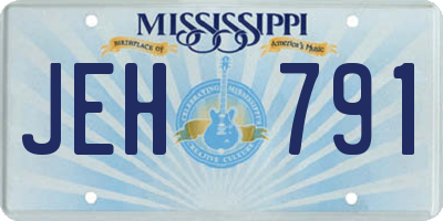 MS license plate JEH791