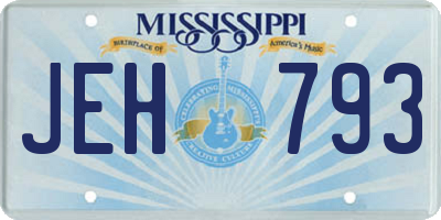 MS license plate JEH793