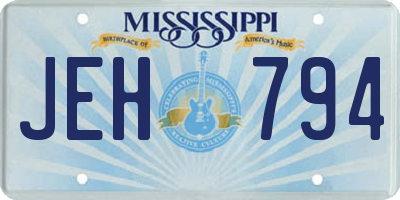 MS license plate JEH794
