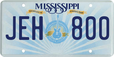 MS license plate JEH800