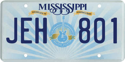 MS license plate JEH801