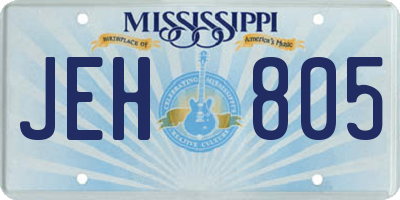 MS license plate JEH805