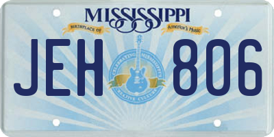 MS license plate JEH806