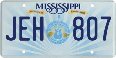 MS license plate JEH807