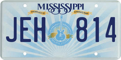 MS license plate JEH814