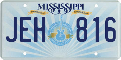MS license plate JEH816