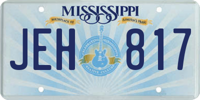 MS license plate JEH817